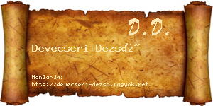 Devecseri Dezső névjegykártya